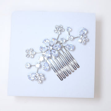 Cubic Zirconia, Charismatic Teardrop Floral Bridal Hair Comb, Bridal Hair Accessories, Wedding Hair Accessory, Bridal Hair Comb.